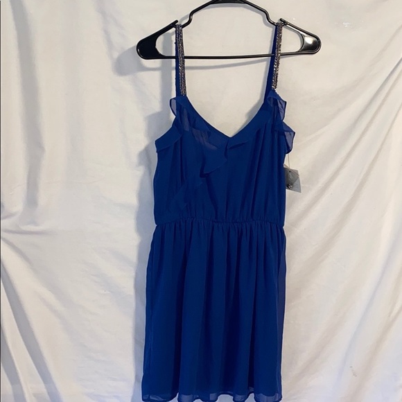 Zara Trafaluc blue dress Sz M - Picture 2 of 10